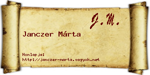 Janczer Márta névjegykártya