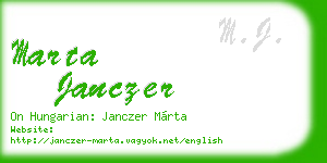 marta janczer business card