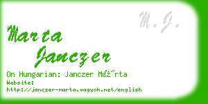 marta janczer business card